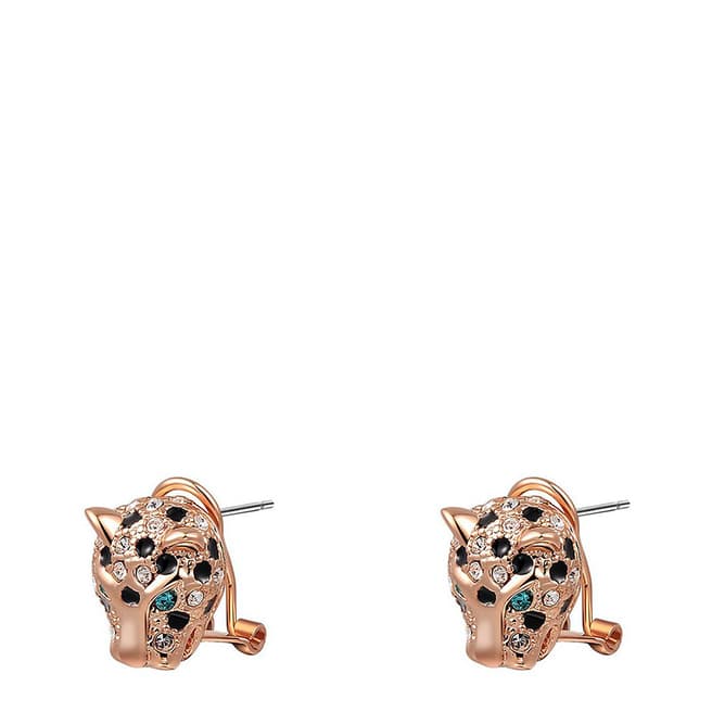 Ma Petite Amie Rose Gold Plated Leopard Earrings