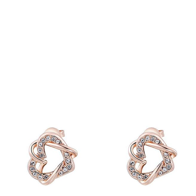 Ma Petite Amie Rose Gold Plated Double Heart Earrings