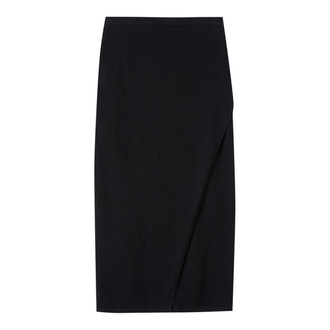 Pure Collection Black Knitted Wrap Pencil Skirt