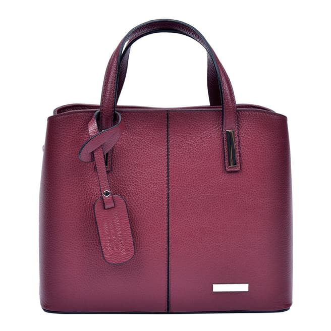 Sofia Cardoni Burgundy Leather Tote Bag
