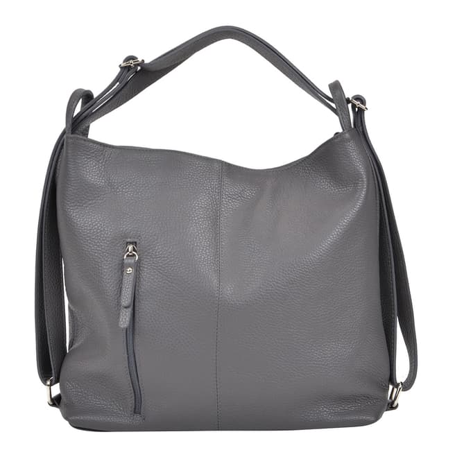 Sofia Cardoni Grey Leather Shoulder Bag