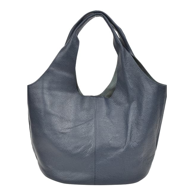 Carla Ferreri Blue Leather Hobo Bag