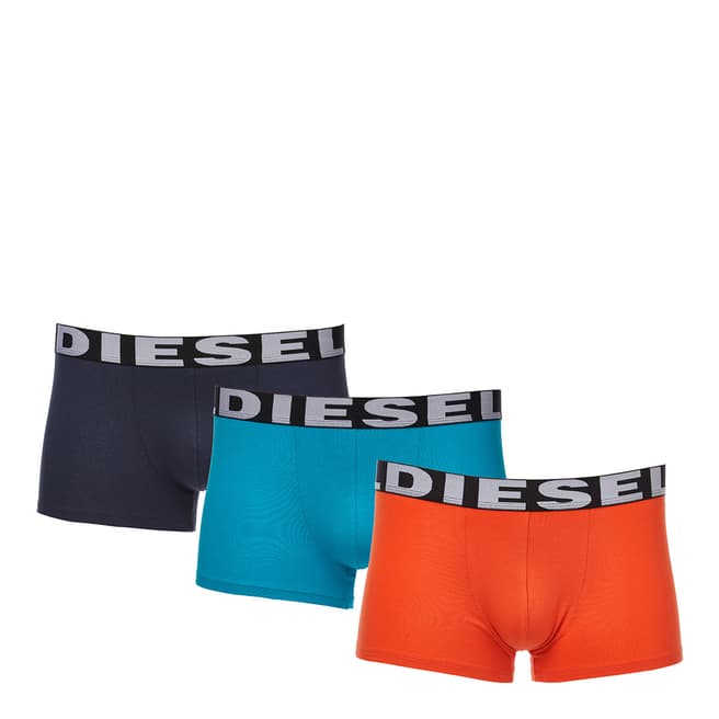 Diesel Blue/Navy/Orange Shawn 3 Pack Boxer Trunks
