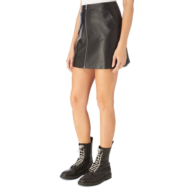 Muubaa Black Impale Leather Mini Skirt