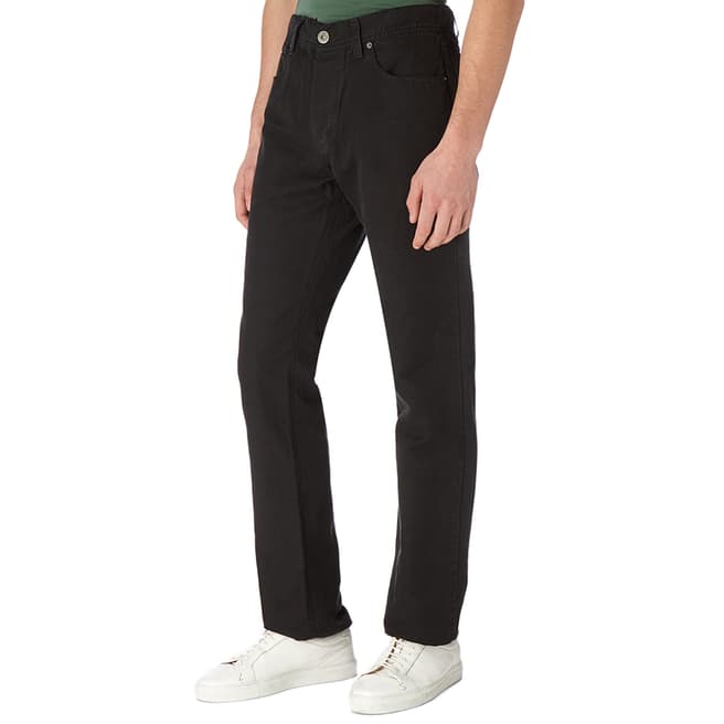 James Perse Black Cotton Linen 5-Pocket Trousers