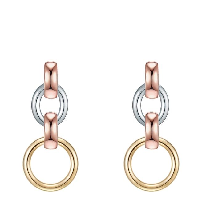 Iconic Collection Rose Gold/Silver/Gold Link Earrings