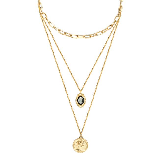 Iconic Collection Gold Three Strand Layer Necklace
