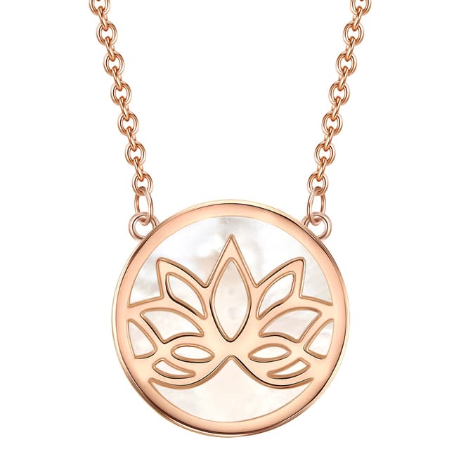 Lindenhoff Rose Gold Pearl Lotus Necklace