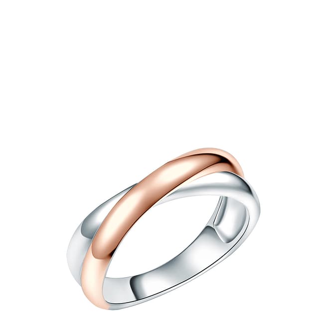 Lindenhoff Silver/Rose Gold Crossover Ring
