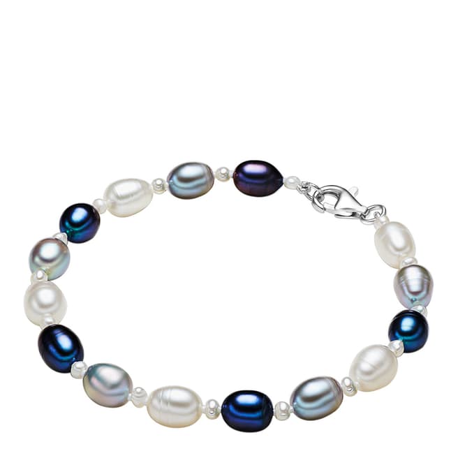 Yamato Pearls White/Violet Blue/Grey Pearl Bracelet