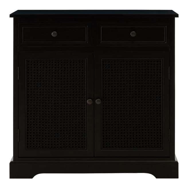 Premier Housewares Heritage Wooden Sideboard, Black Finish, 2 Drawers/2 Doors