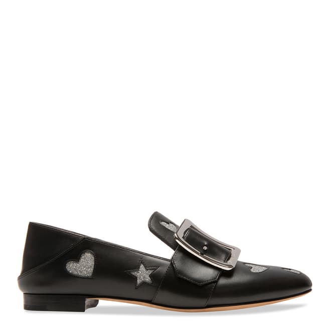 BALLY Black Leather Janelle Hearts Pump