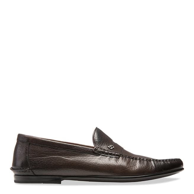 BALLY Brown Demian Leather Mocassins