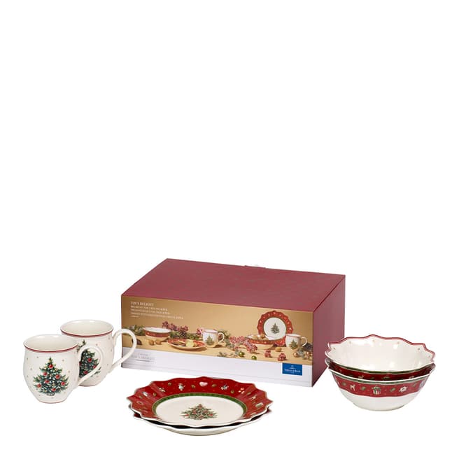 Villeroy & Boch 6 Piece Red Toy's Delight Breakfast Set for 2
