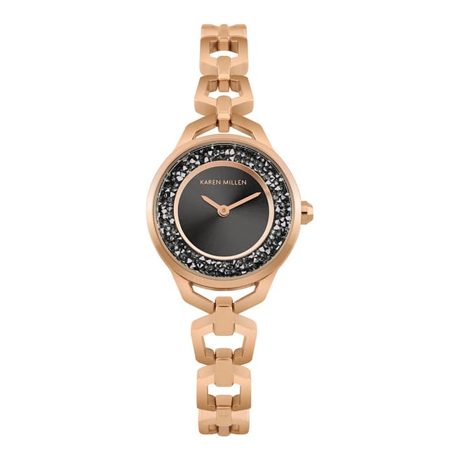 Karen Millen Gold Sparkle Link Bracelet Watch