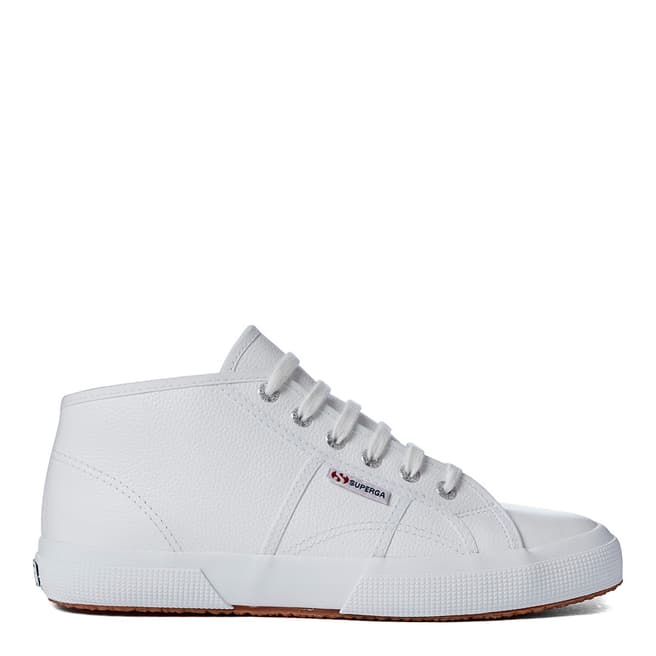 Superga White Leather Hi Top Unisex Sneaker