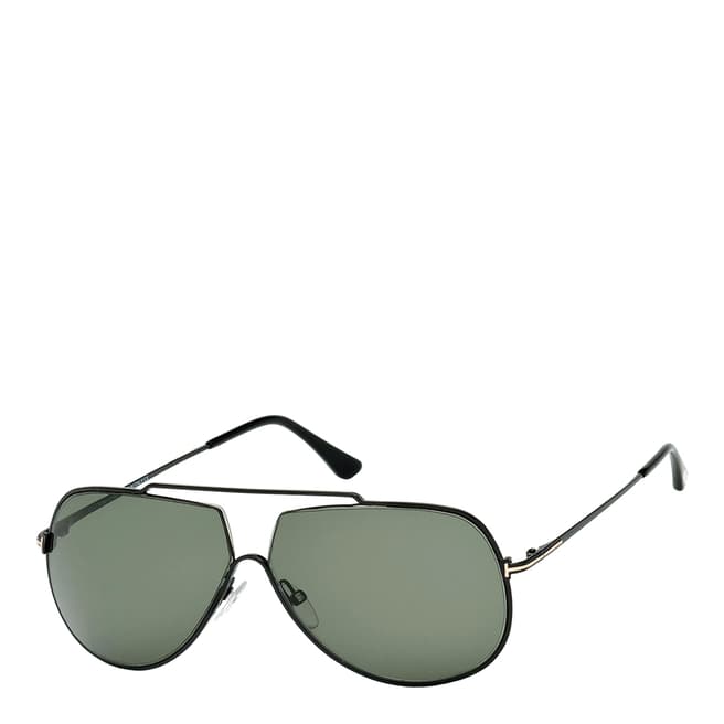Tom Ford Unisex Shiny Black/Green Sunglasses 61mm