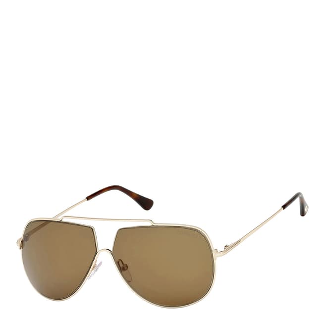 Tom Ford Unisex Gold/Brown Chase Metal Sunglasses