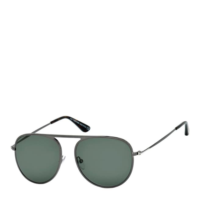 Tom Ford Unisex Ruthenium/Green Tom Ford Sunglasses 57mm