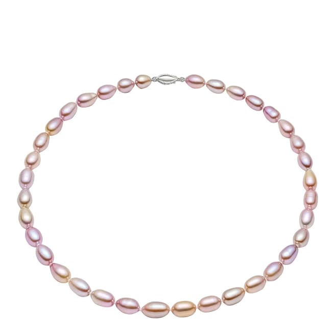 Liv Oliver Sterling Silver Multi Color Pearl Necklace