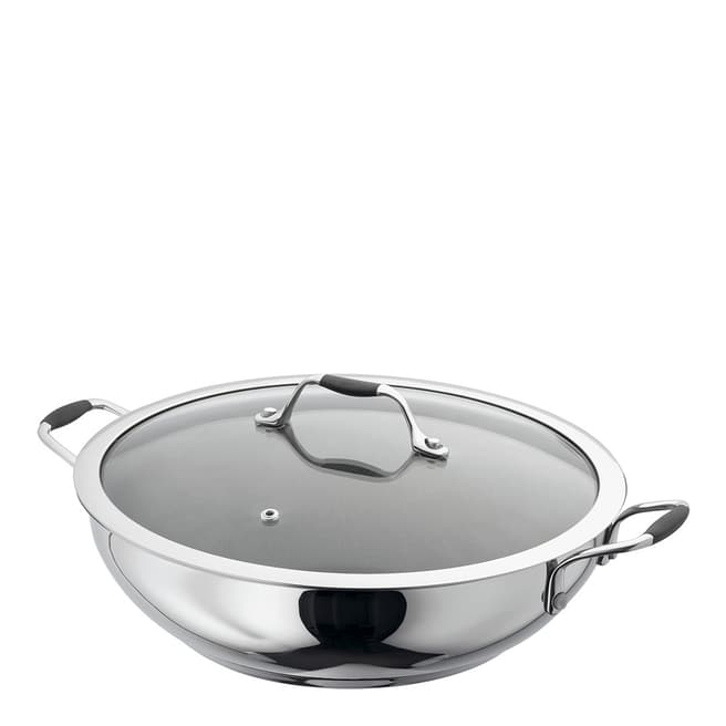 James Martin Stainless Steel Induction Non Stick Wok, 32cm