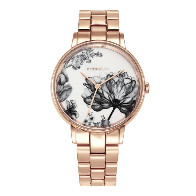 Fiorelli Rose Gold Floral Face Watch