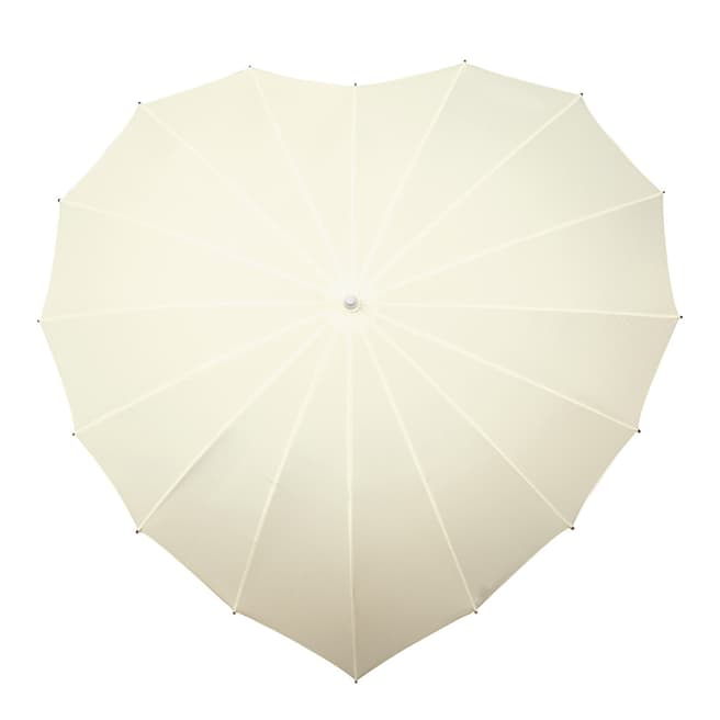 Falconetti Cream Heart Umbrella