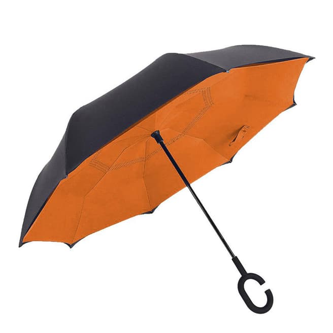 Le Monde du Parapluie Black / Orange Reversible Umbrella