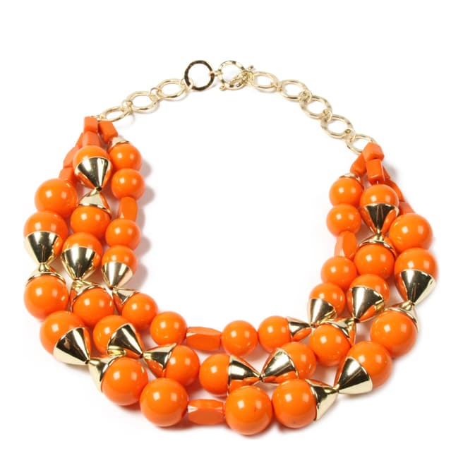 Amrita Singh Orange Resin Bead Necklace