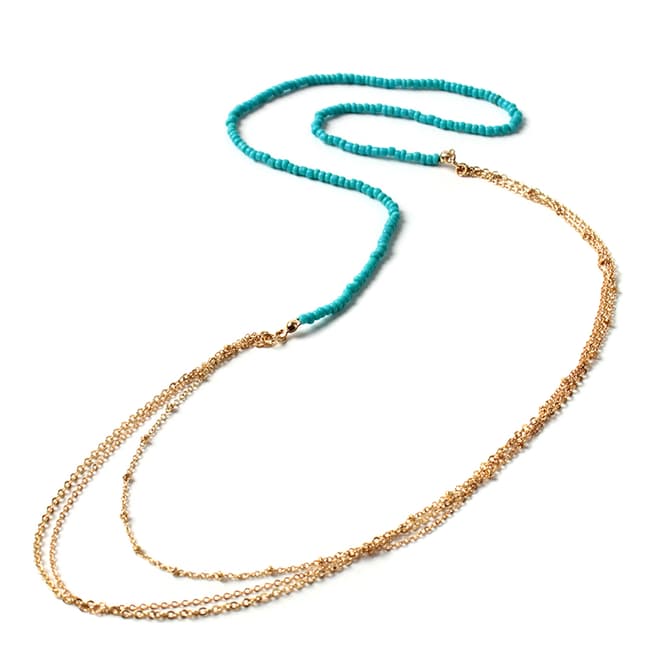 Amrita Singh Gold and Turquoise Bead Necklace