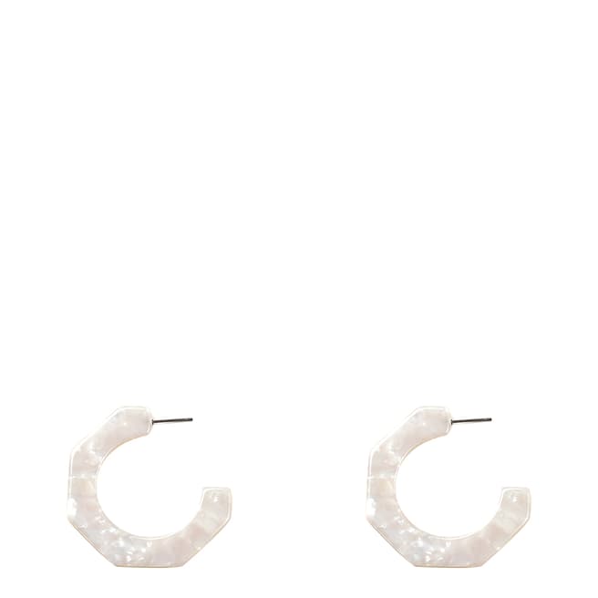 Amrita Singh White Resin Hexagonal Hoop Earrings