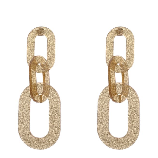 Amrita Singh Gold Rectangle Chain Link Earrings