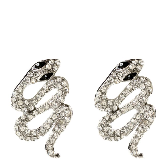 Amrita Singh Silver Crystal Snake Earrings