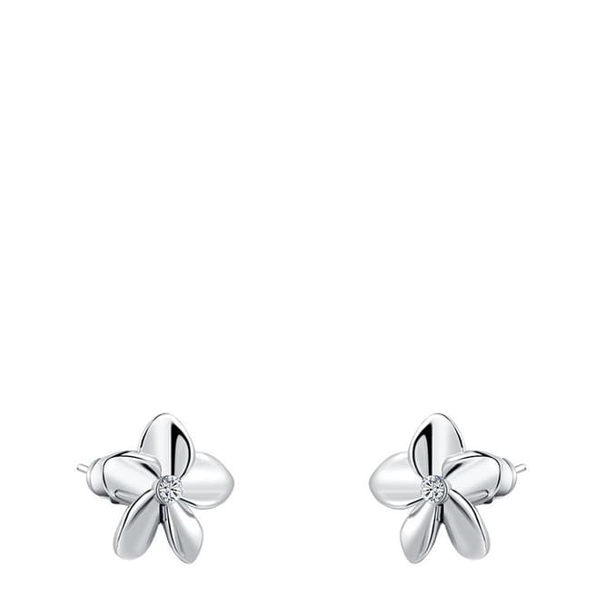 Ma Petite Amie Platinum Plated Flower Petal Earring