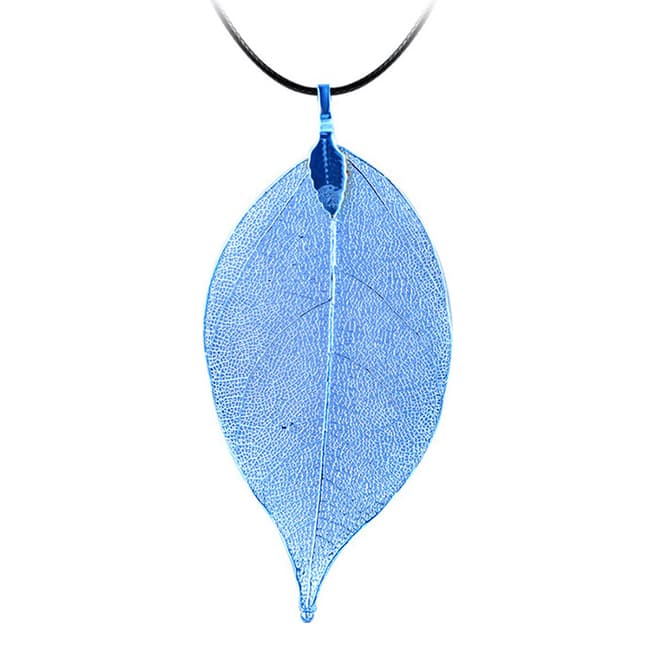 Ma Petite Amie Gold Plated Sapphire Emerald Leaf Necklace