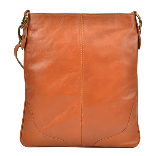 Mangotti Bags Cognac Leather Crossbody Bag