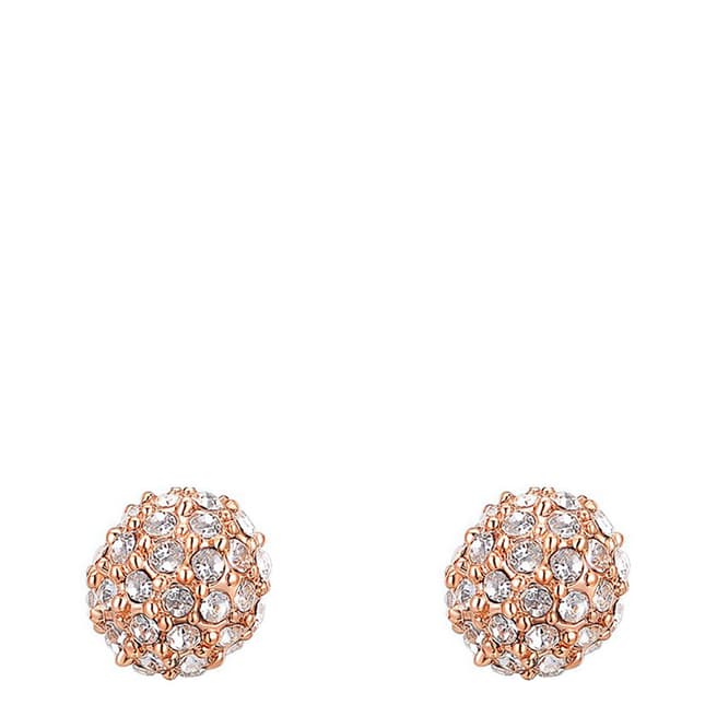 Ma Petite Amie Rose Gold Plated Round Stud Earrings with Swarovski Crystals