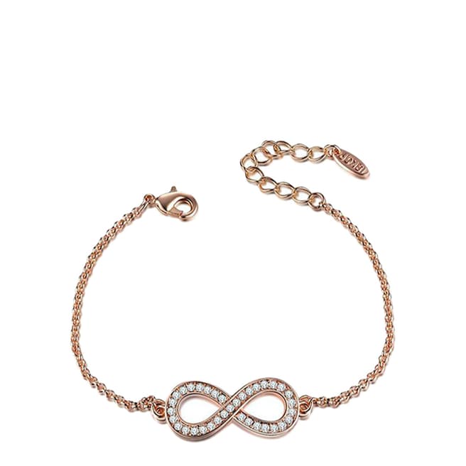 Ma Petite Amie Rose Gold Plated Infinity Bracelet with Swarovski Crystals