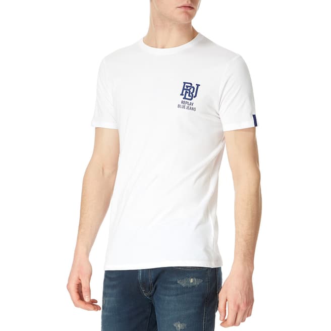 Replay White Basic Logo T-Shirt