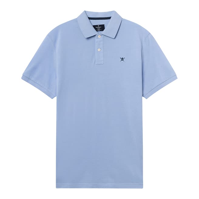 Hackett London Light Blue Logo Slim Cotton Polo Shirt