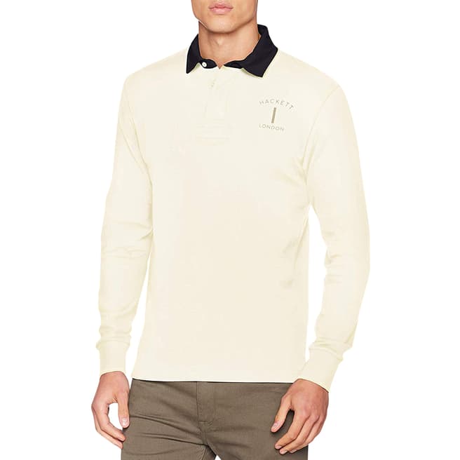 Hackett London Cream Classic Rugby Top