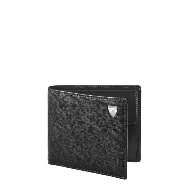 Aspinal of London New Billfold Coin Wallet Black Saffiano & Smooth