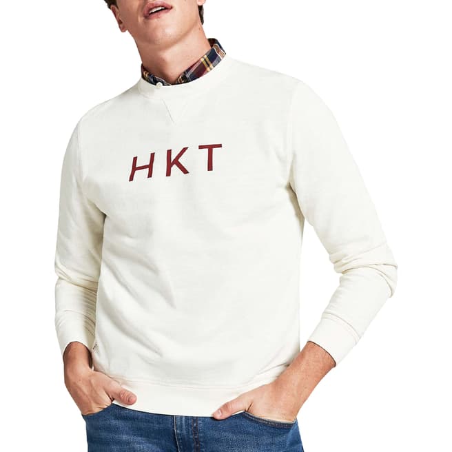 Hackett London Cream Cotton Crew Sweatshirt