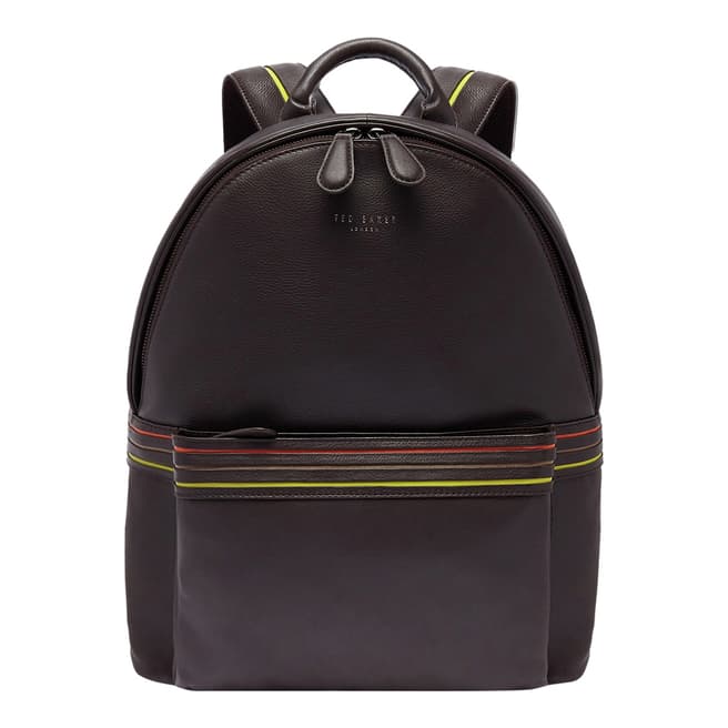 Ted Baker Chocolate Brown Striped Detail Backpack