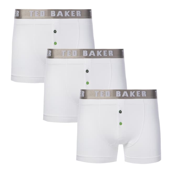 Ted Baker White Neilio Button Fly Multi Pack Boxer