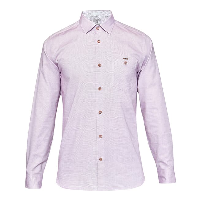Ted Baker Pink Stapl Textured Cotton Shirt
