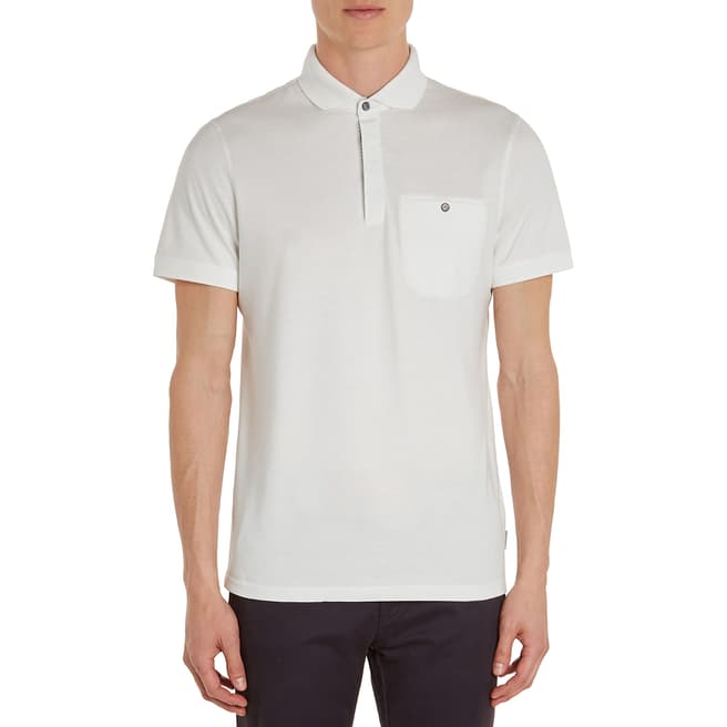 Ted Baker White Charway Solid Jersey Polo Shirt