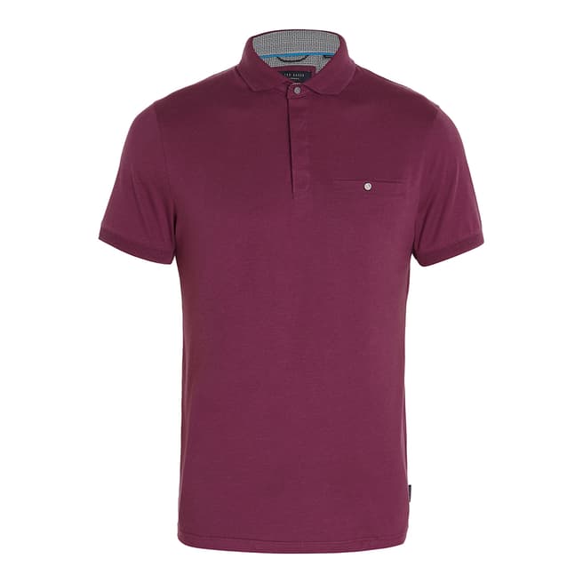 Ted Baker Grape Charway Solid Jersey Polo Shirt