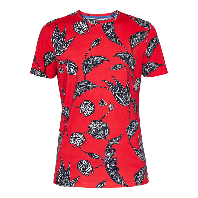 Ted Baker Coral Floral Cotton T-Shirt