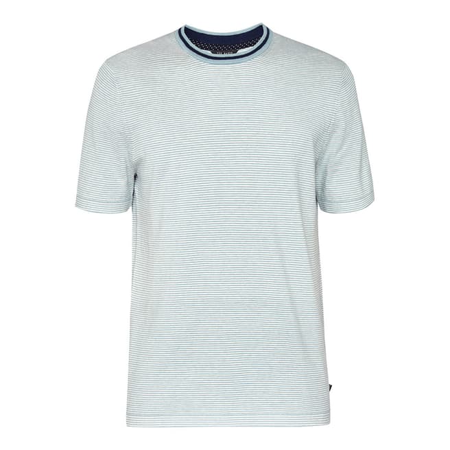 Ted Baker Blue/White Time Cotton T-Shirt